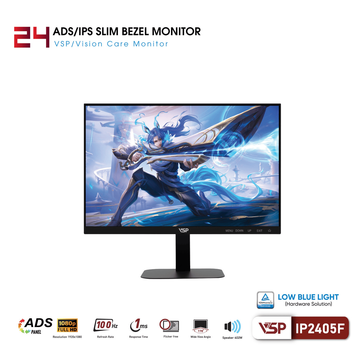 Màn VSP IP2405F (24inch / FHD / 100Hz / 1ms)